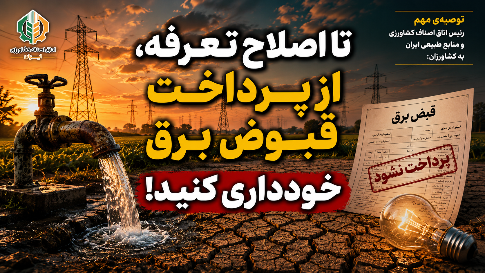تا اصلاح تعرفه، از پرداخت قبوض برق خودداری کنید!